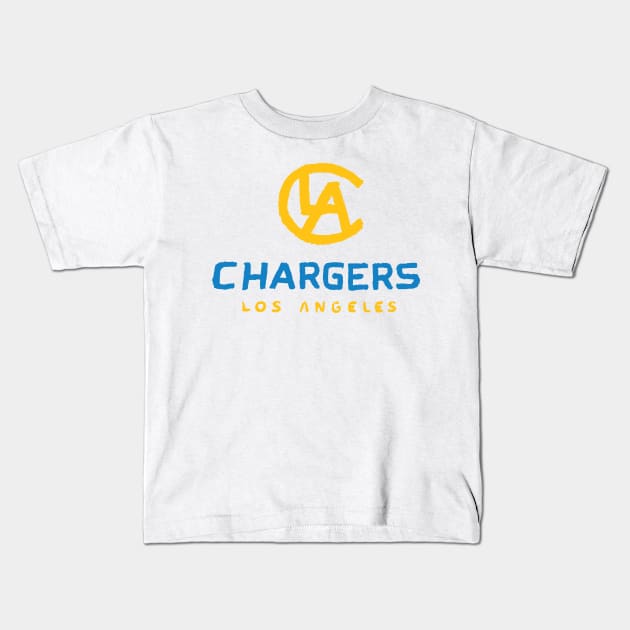 Los Angeles Chargeeees 04 Kids T-Shirt by Very Simple Graph